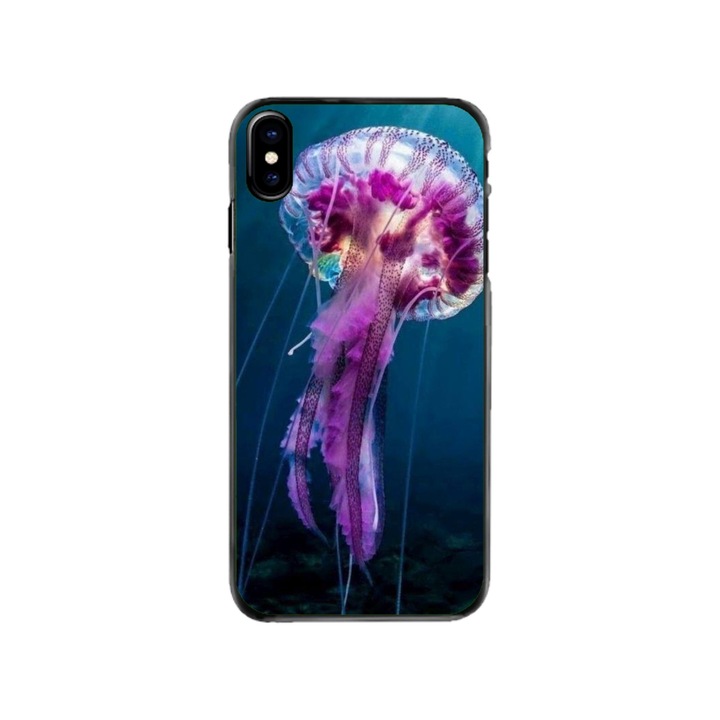 Husa personalizata HQPrint si Folie de Silicon pentru Apple iPhone XS, model Mushroom, multicolor, S1D1M0326