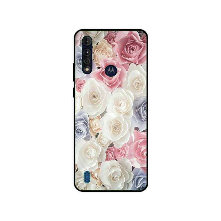 Husa personalizata HQPrint pentru Motorola Moto G8 Power Lite, model Flowers #23, multicolor, S1D1M0385