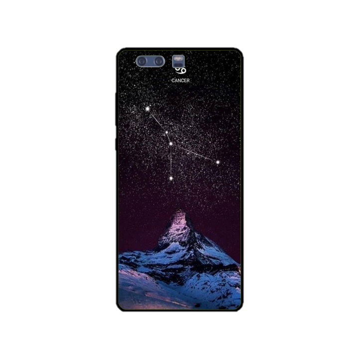 Husa personalizata HQPrint si Folie de Silicon pentru Huawei P10, model Cancer Sky, multicolor, S1D1M0356