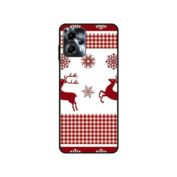 Husa personalizata HQPrint si Folie de Silicon pentru Motorola Moto G13, model Reindeer #1, multicolor, S1D1M0051