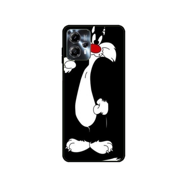 Husa personalizata HQPrint si Folie de Silicon pentru Motorola Moto G13, model Silvester, multicolor, S1D1M0196