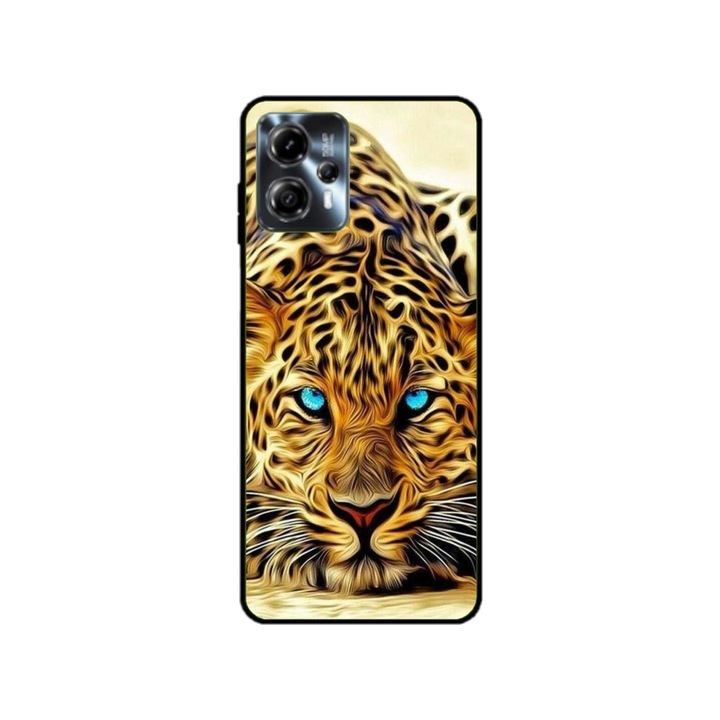 Husa personalizata HQPrint si Folie de Silicon pentru Motorola Moto G13, model Cheetah, multicolor, S1D1M0382