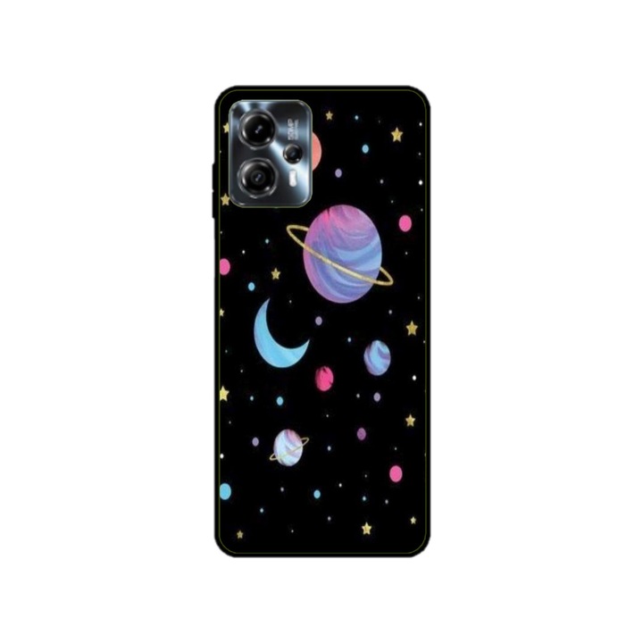 Husa personalizata HQPrint si Folie de Silicon pentru Motorola Moto G13, model Colorful #6, multicolor, S1D1M0311