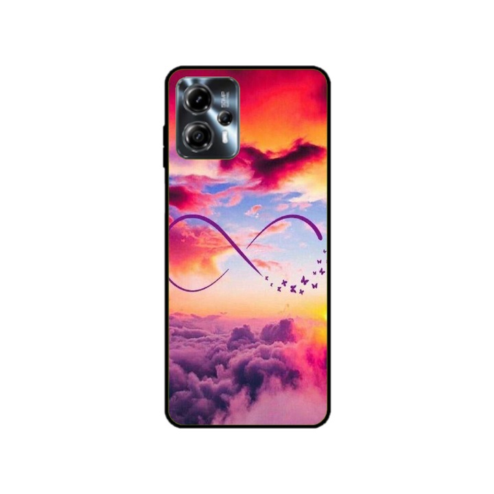 Husa personalizata HQPrint si Folie de Silicon pentru Motorola Moto G13, model Bright Infinity, multicolor, S1D1M0377