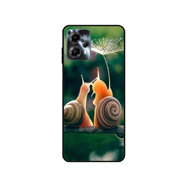 Husa personalizata HQPrint si Folie de Silicon pentru Motorola Moto G13, model Snail, multicolor, S1D1M0231