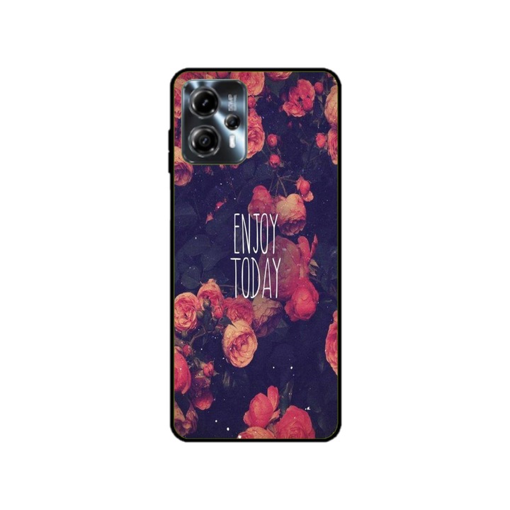 Husa personalizata HQPrint si Folie de Silicon pentru Motorola Moto G23, model Enjoy Today, multicolor, S1D1M0037