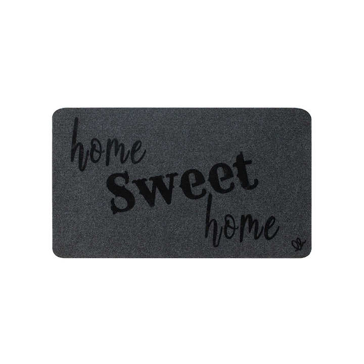 Lábtörlő, Olivo, Zeus - Home Sweet Home, 100% poliészter, 40 x 70 cm, szürke
