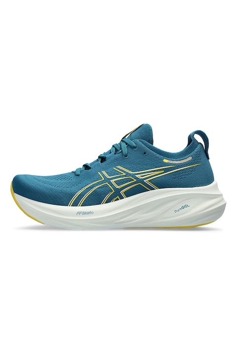 Asics, Pantofi din plasa pentru alergare Gel-Nimbus 26, Galben sofran/Albastru