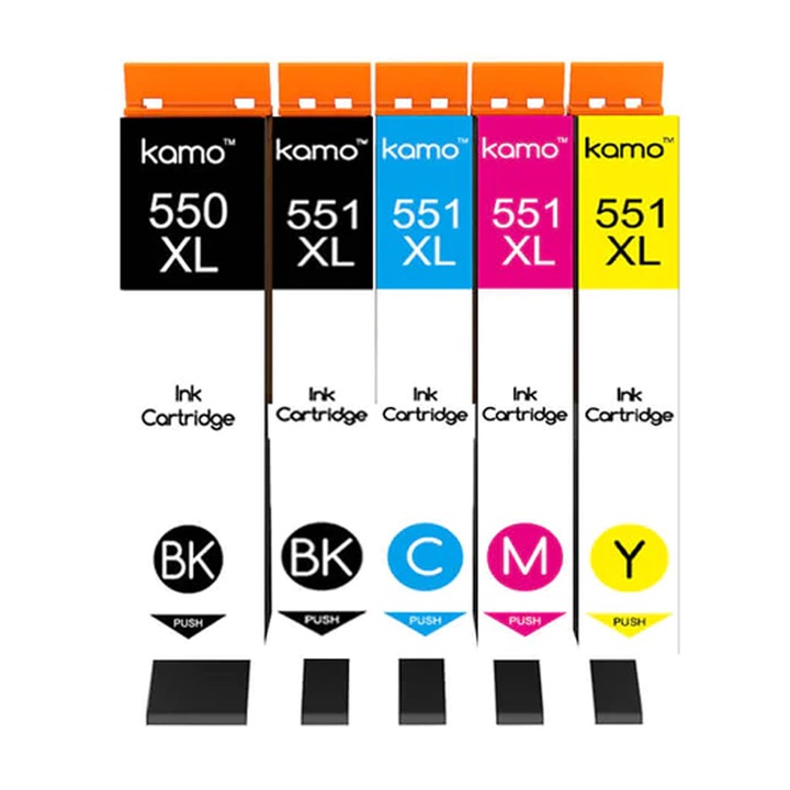 Комплект съвместими мастилени касети kamo 551XL 6775979-A 8865-30, 20 броя, Съвместим с Canon PGI-550/CLI-551 XL