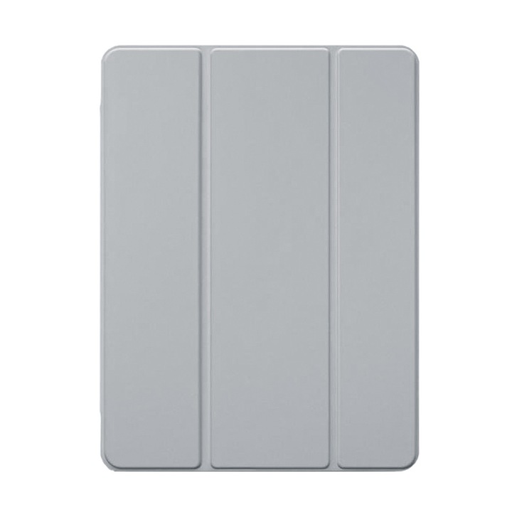 Husa compatibila cu Apple iPad Mini 6 (2021), Puternic magnetizata, FlipCover Fusion, Piele ecologica, Functie stand, Auto-wake, Protectie fata-spate, Anti-zgarieturi, Acoperire antiderapanta, Gri