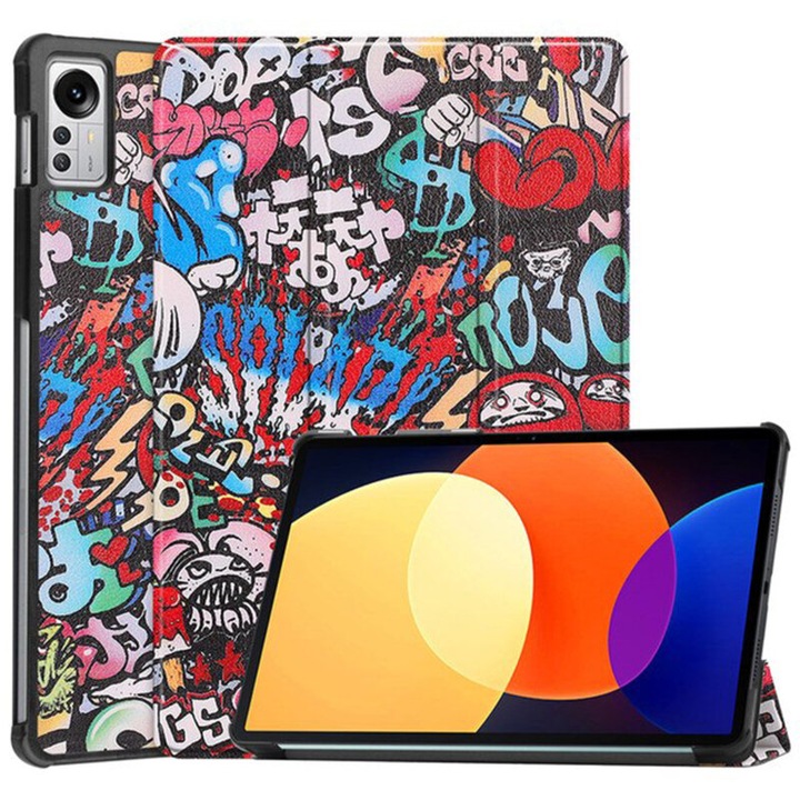 Xiaomi Pad 5 Pro, 12,4" FoldPro, ökológiai bőr, Urban Vibe, Multicolor készülékkel kompatibilis védőflip borítás