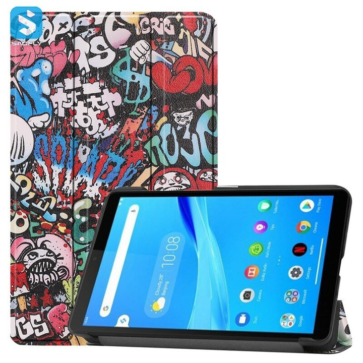 Lenovo Tab M7 Tablet tok, állvány típusú, ökológiai bőr, Urban Vibe, Multicolor kompatibilis táblagéphez készült védőburkolat