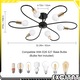 Candelabru modern Nordic, Excitat®, Cadru pentru lustra LED, Fier, E27, E26, 220V, Pentru BucaTaRie, Dormitor, Camera, Living, Culoare calda, 50x15cm, Auriu/Negru
