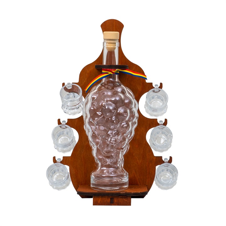 Pohártartó plusz 6 pohár, hegedűmodell / EXT 8010