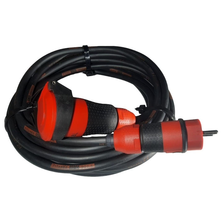 Hosszabbító kábel 15 méter Titanex H07RN-F gumikábel 3G2.5 16A 230V IP54 fokozott ütésállóság