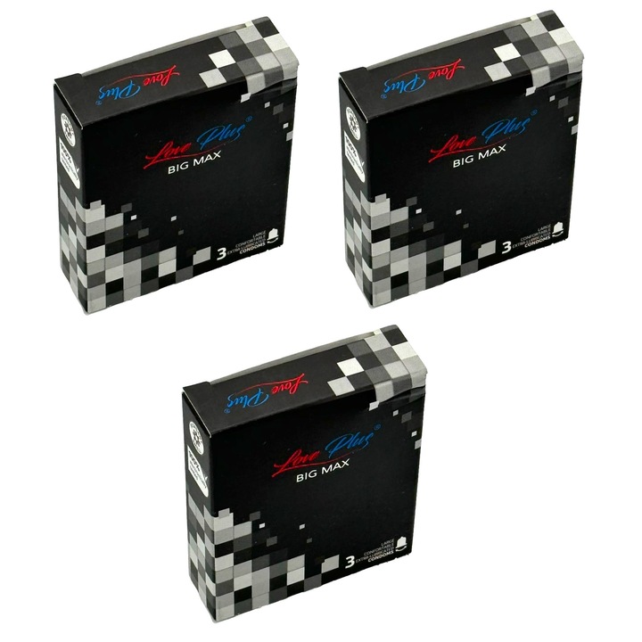 Комплект 9 презерватива Love Plus Big Max, Диаметър 56 мм