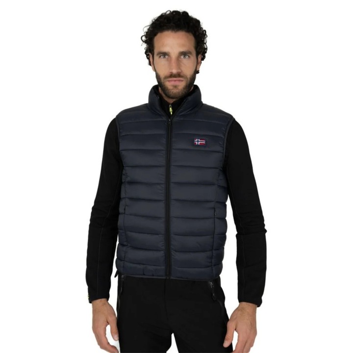 Vesta barbati cu logo si buzunare oblice, Norway, Negru, XL