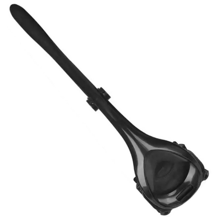 Hátrahajtható borotva, rugalmas pengék, 40x10cm, 21cm összecsukva, műanyag és acél, fekete