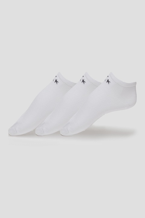 Converse, Къси чорапи Basic - 3 чифта, Бял/Черен, 39-42