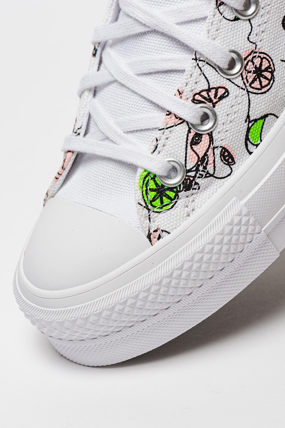 Converse, Tenisi inalti Chuck Taylor All Star, Alb, Verde electric