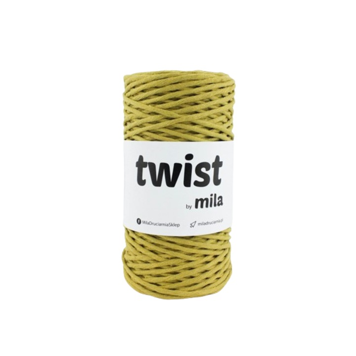 Textilszál, Sznur Twist, 3 mm, arany kivi