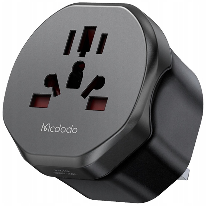 Adaptor de calatorie universal, Mcdodo, UK la US EU UK AU CN, 2500W, Negru