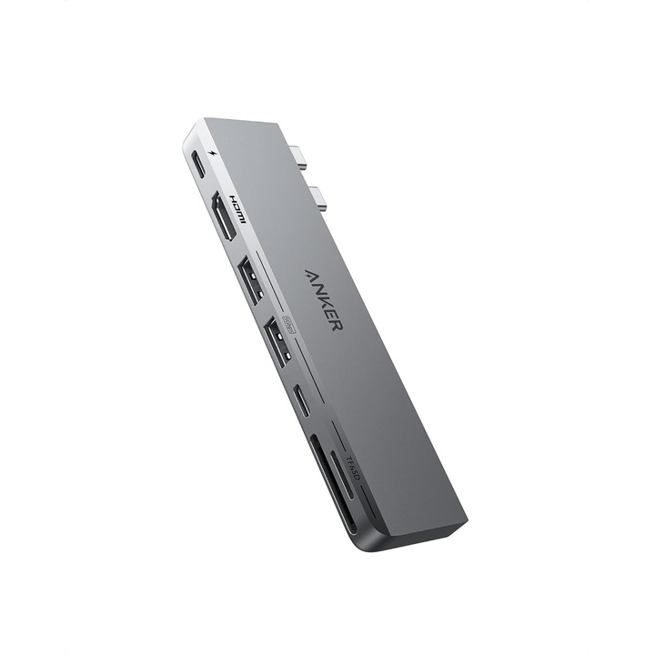 Хъб USB C, (7-в-2) Anker 547 за MacBook, съвместим с Thunderbolt 4 USB C порт, HDMI 4K