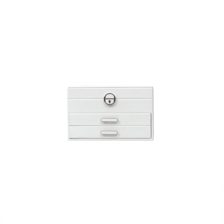 Cutie pentru bijuterii cu 2 sertare, culoare alb, 25x18x16 cm, B.S.P. / SL360_A