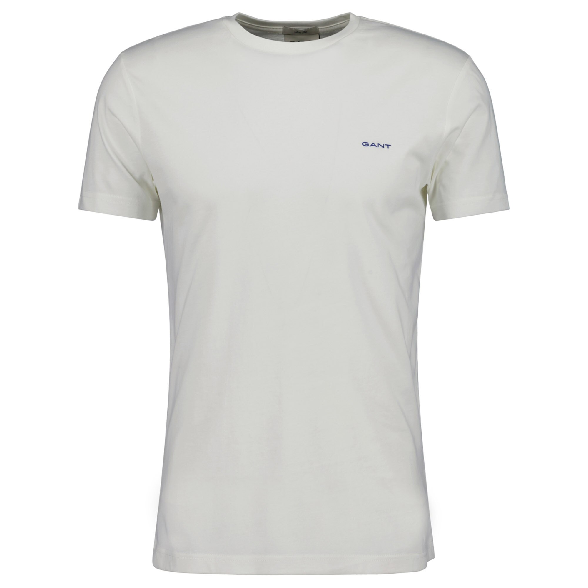 Gant, Tricou slim fit din bumbac 20871, Alb optic, 4XL