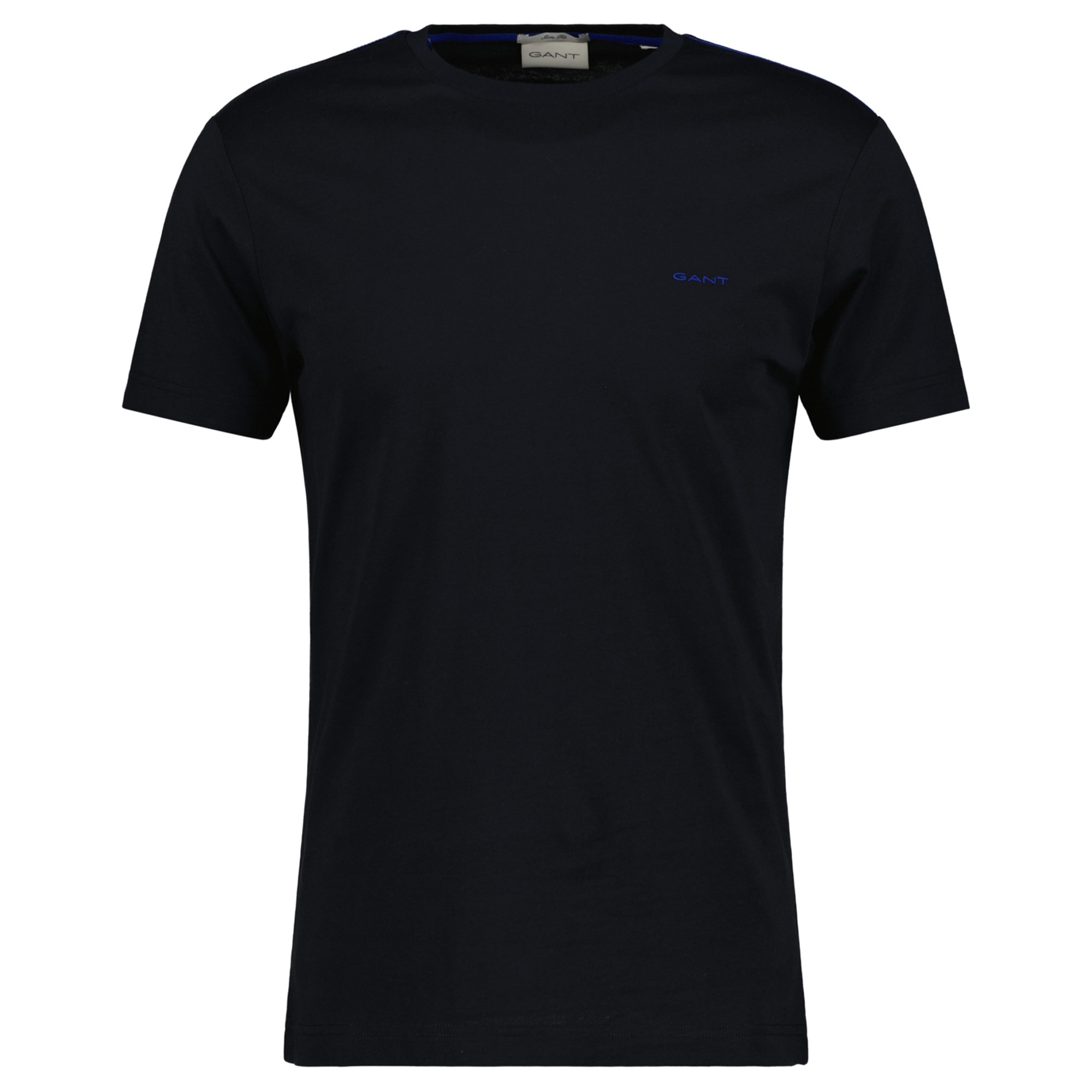 Gant, Tricou slim fit din bumbac 20871, Negru, 2XL