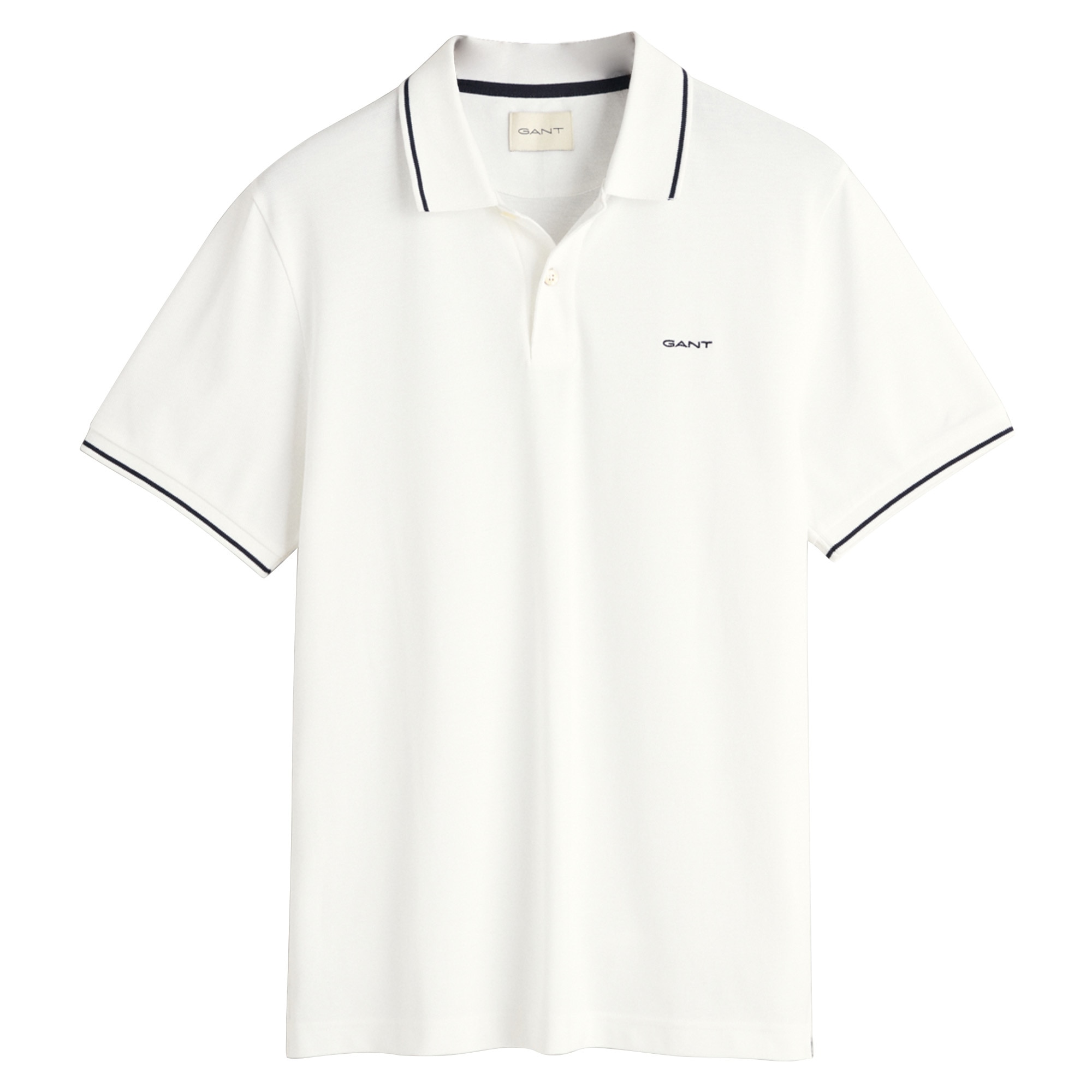 Gant, Tricou polo din material pique, Alb optic, M