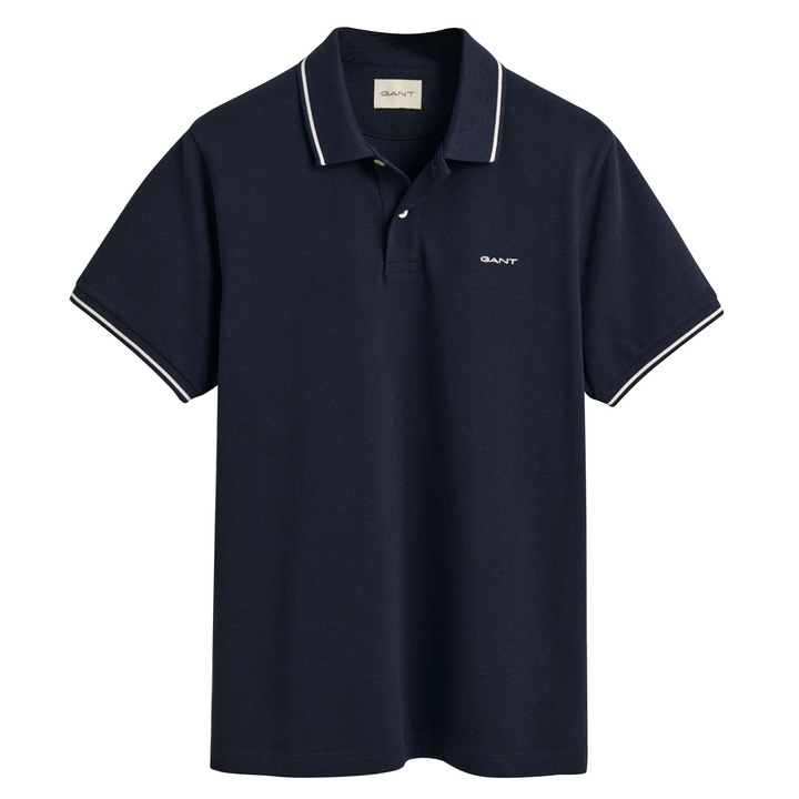 Gant, Tricou polo din material pique, Bleumarin