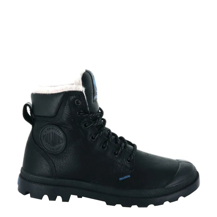 Ghete barbati, Palladium PAMPA SPORT CUFF WPS, piele naturala, negru, 45 EU