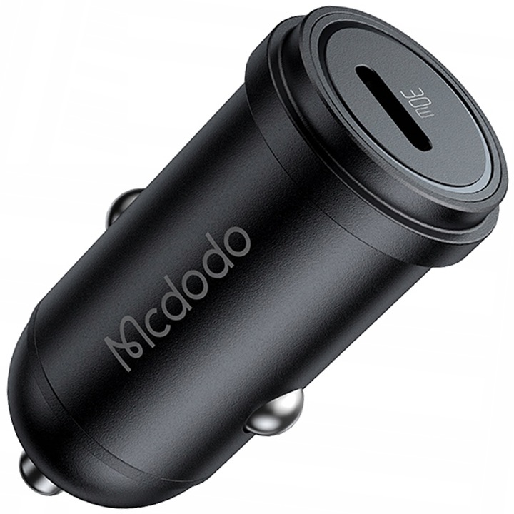Autótöltő, Mcdodo, Gyorstöltés 1 x USB-C 30W LED, Samsung / iPhone / Xiaomi / Oppo, Fekete