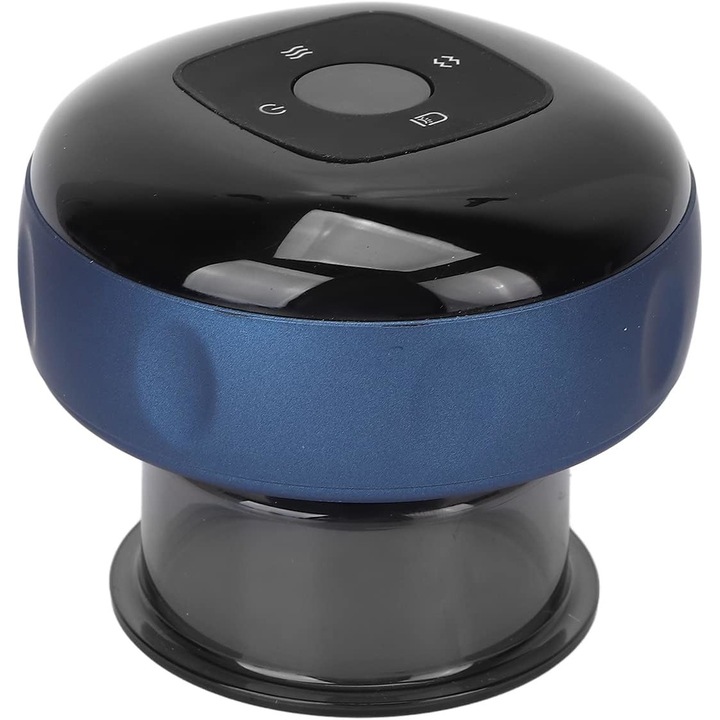 Aparat de masaj electric cu vacuum, terapie prin ventuza, relaxarea musculaturii, 12 niveluri de presiune, culoare Albastru