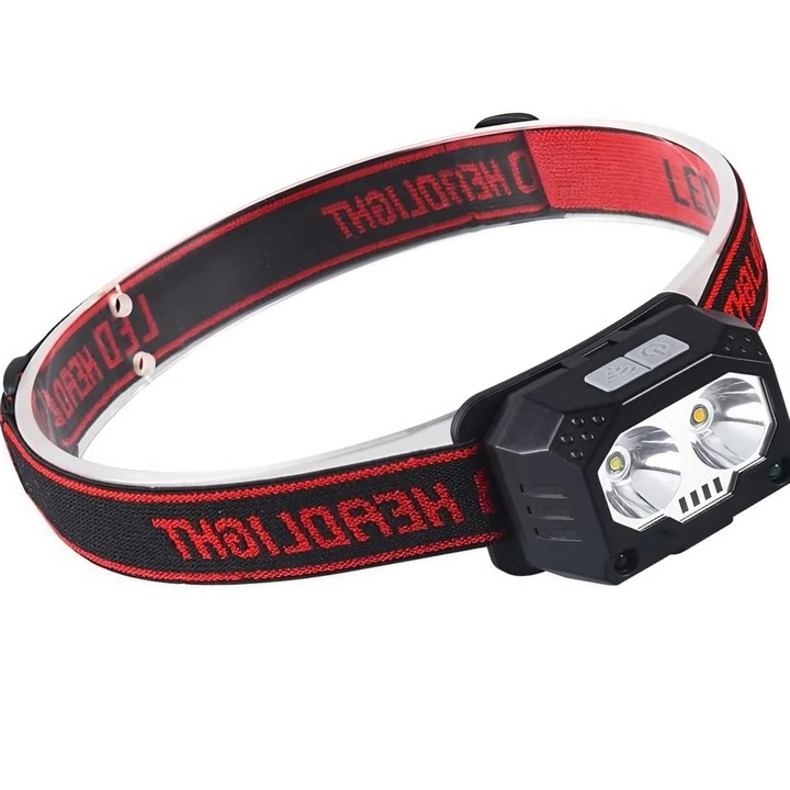 USB акумулаторен LED челник, 8 режима на осветление, IPX4 водоустойчив, за къмпинг, бягане, джогинг, риболов, на открито, спешни случаи