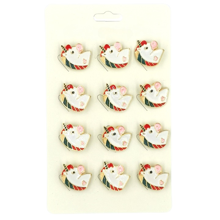 Set 12 brose pentru martisor, NEVERMORE, B1030, Auriu