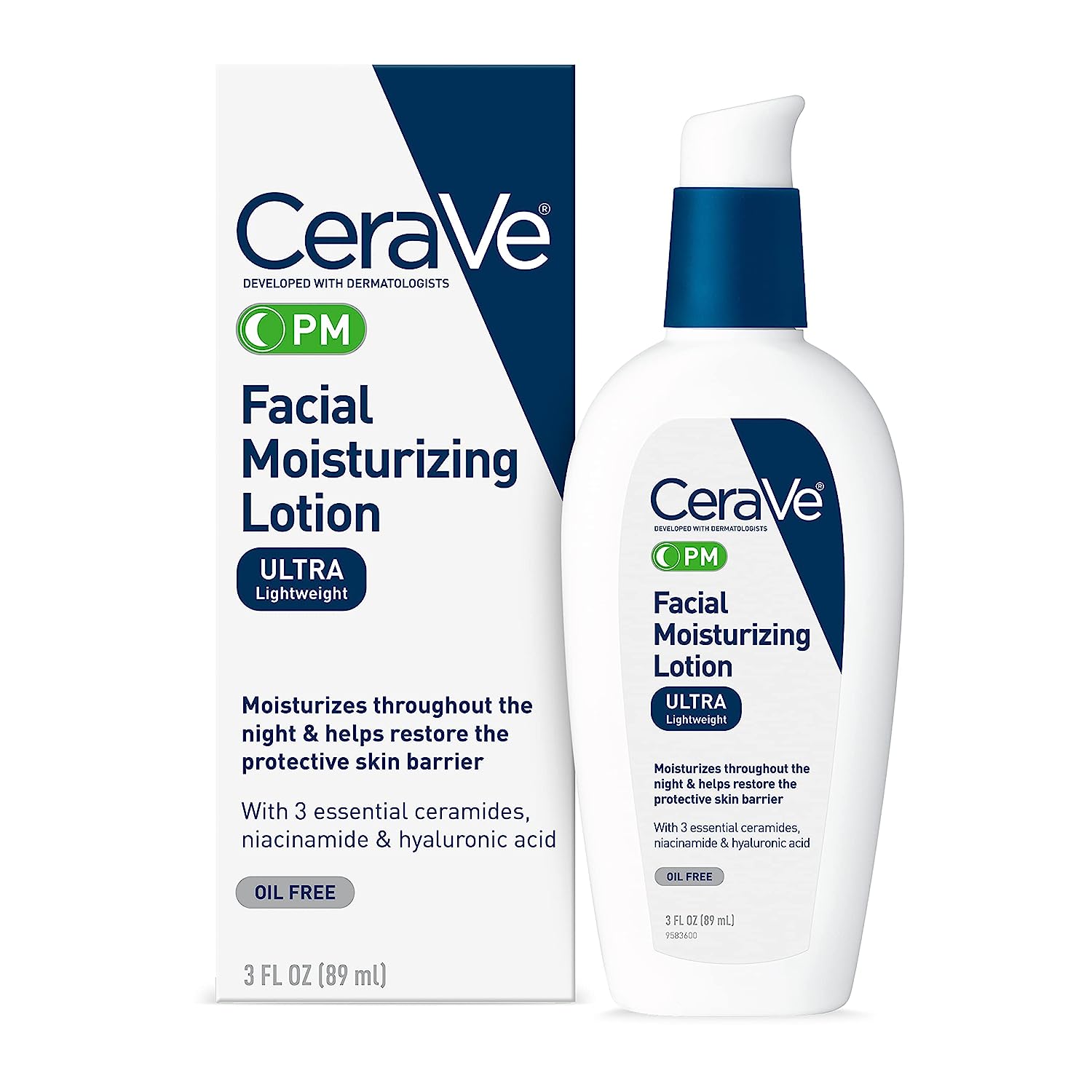 CeraVe PM Facial Moisturizing Lotion 3本 Лосион за лице, CeraVe, PM Moisturizing, интензивен нощен