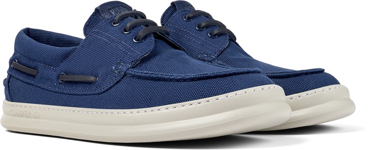 Camper, Pantofi boat din material textil Runner Four 22267, Albastru inchis, 44