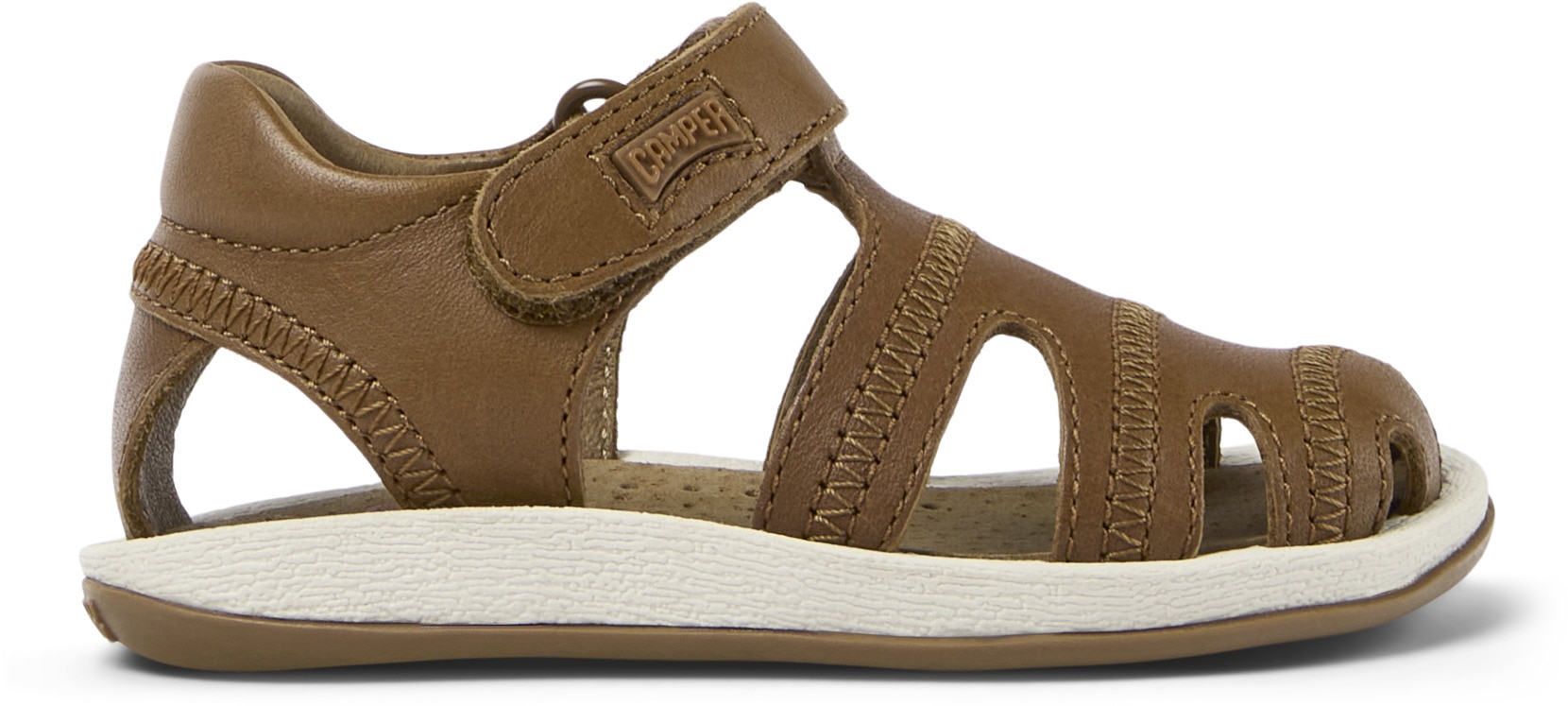 Camper, Sandale fisherman de piele Bicho, Maro, 24 EU