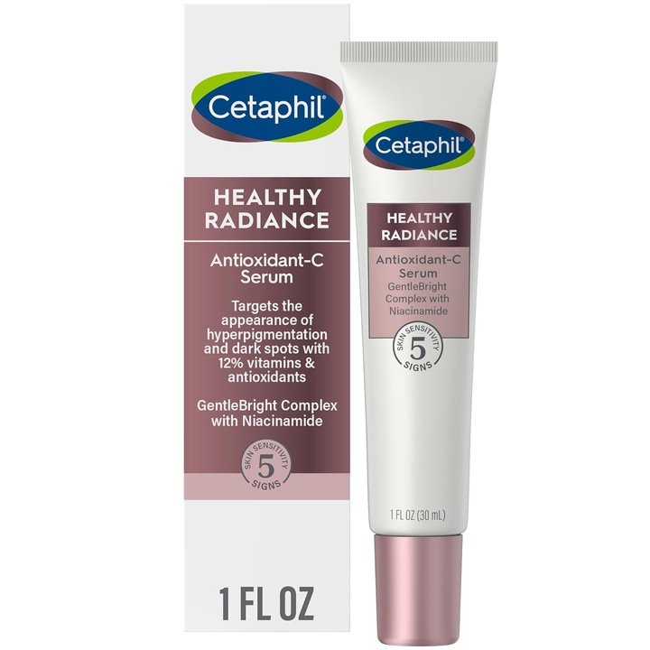 Ser pentru Ochi, Cetaphil, Healthy Radiance, impotriva Ridurilor si Hiperpigmentarii cu Vitamina C, Niacinamida si Antioxidanti, 30ml