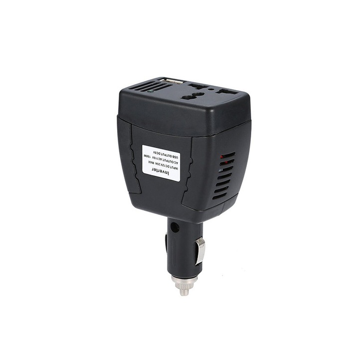 Многофункционално зарядно за кола, 12V, черно