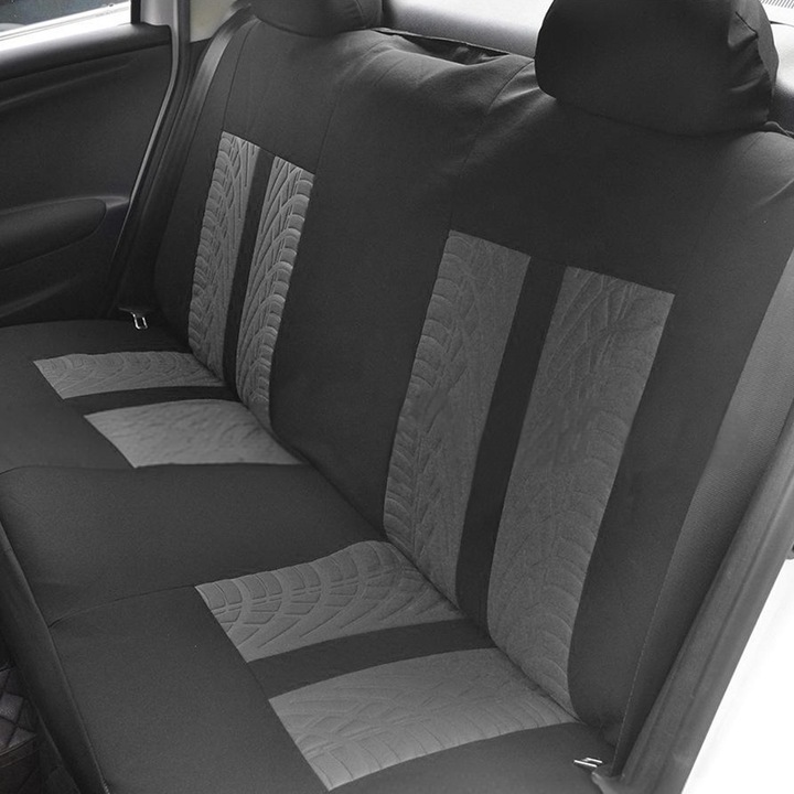 Set 9 huse pentru scaun auto universale, Poliester, Gri