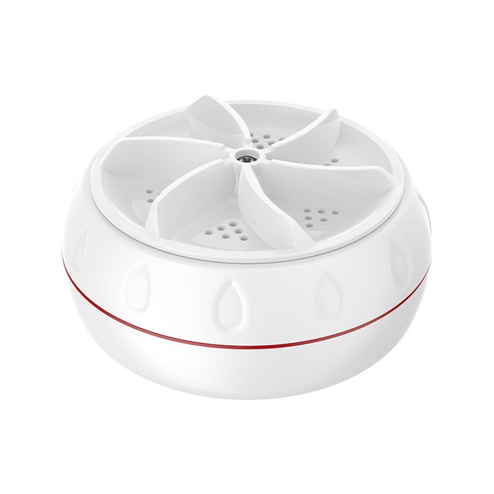 Преносима пералня, JENUOS®, ултразвукова вибрация и BlueLight за дрехи и съдове, USB захранване, 10.5x5.5 см, бяла