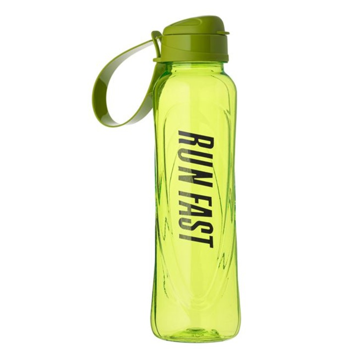 Спортна бутилка за вода с капак, 630 мл - зелена