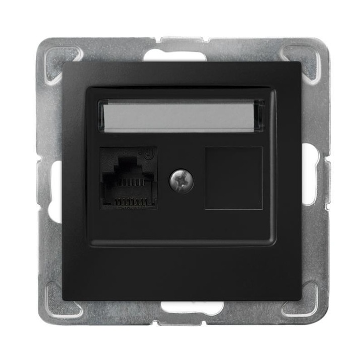 Ethernet гнездо, Ospel, cat.5e, GPK-1Y/K/m/33, Черен