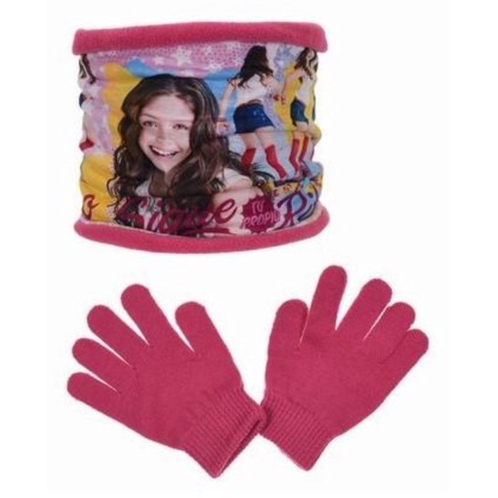 Set esarfa copii Disney Soy Luna, Cu manusi, Multicolor