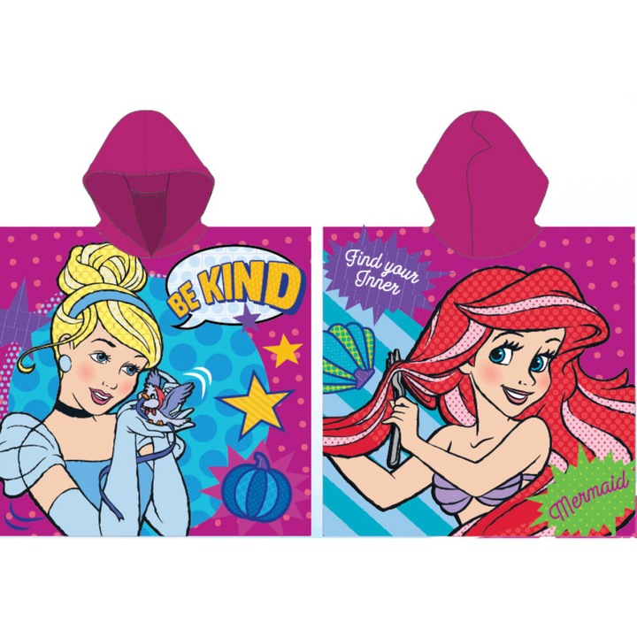 Плажна кърпа Disney Princess Story пончо 55x110 см (Fast Dry)
