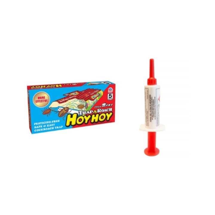 Set Capcana Trap a Roach Casuta Gandaci, Cutie cu 5 Capcane + Insecticid Foval Gel pentru gandacii de bucatarie, 5 grame