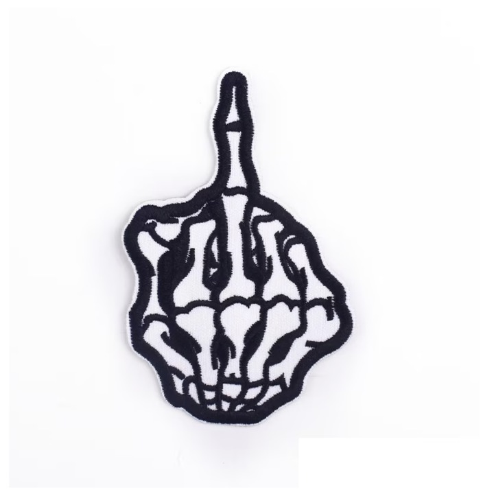 Petic textil brodat Go Away 7x10.7 cm, INOVATIX